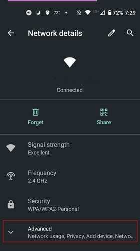 Setări Android WiFi