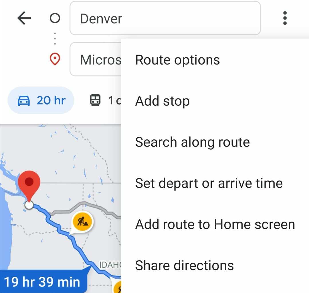 android google maps запазване на маршрута