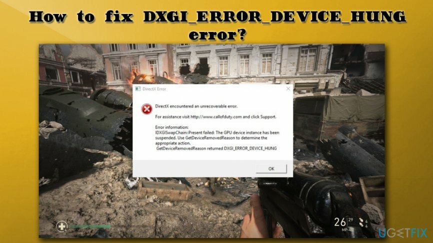 תיקון שגיאה DXGI_ERROR_DEVICE_HUNG