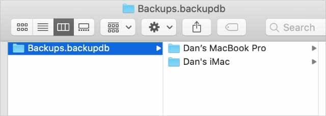 Flere Mac-sikkerhedskopier i en Time Machine-mappe