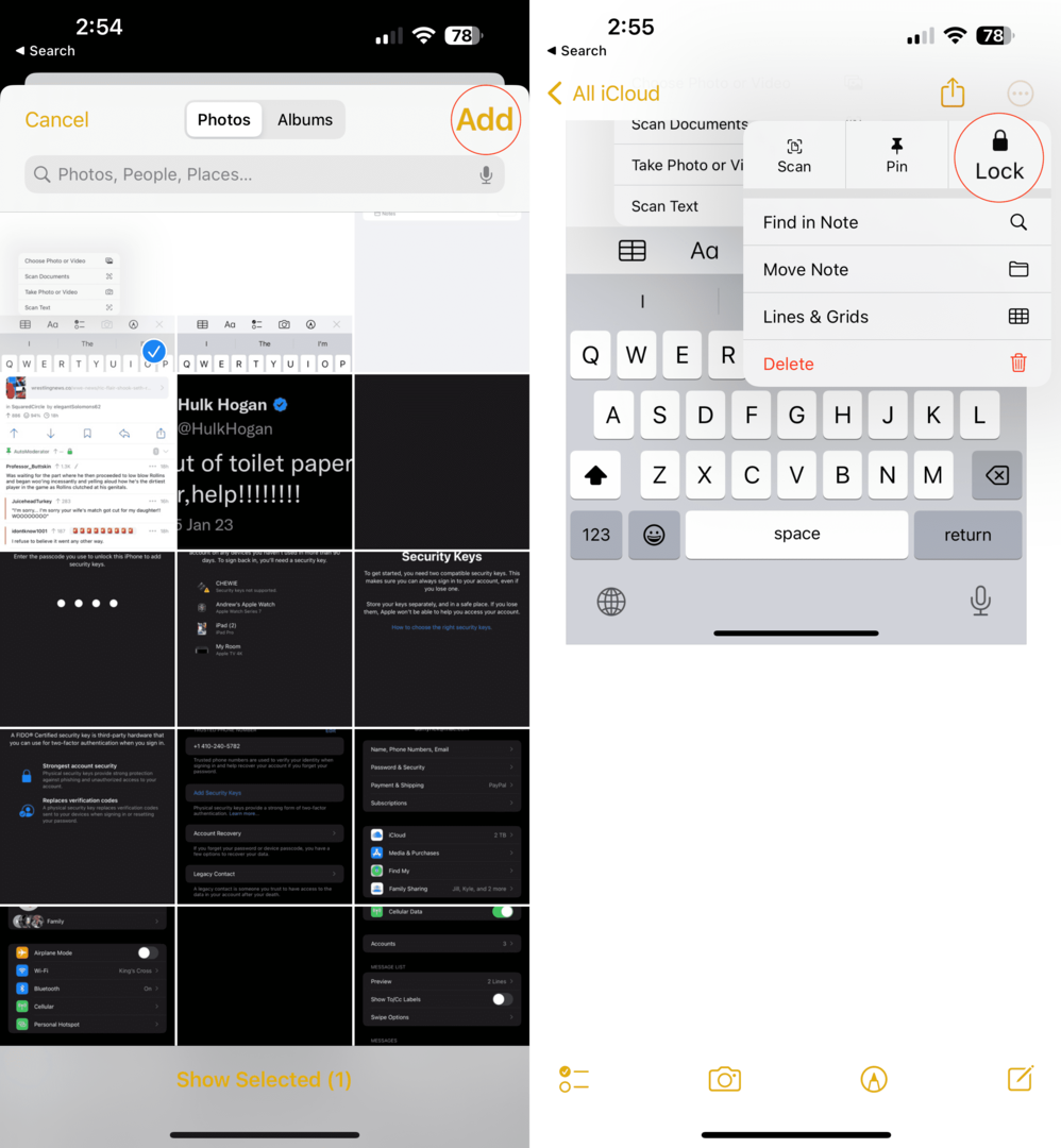 Valokuvien piilottaminen iPhonessa Apple Notesin avulla - 2