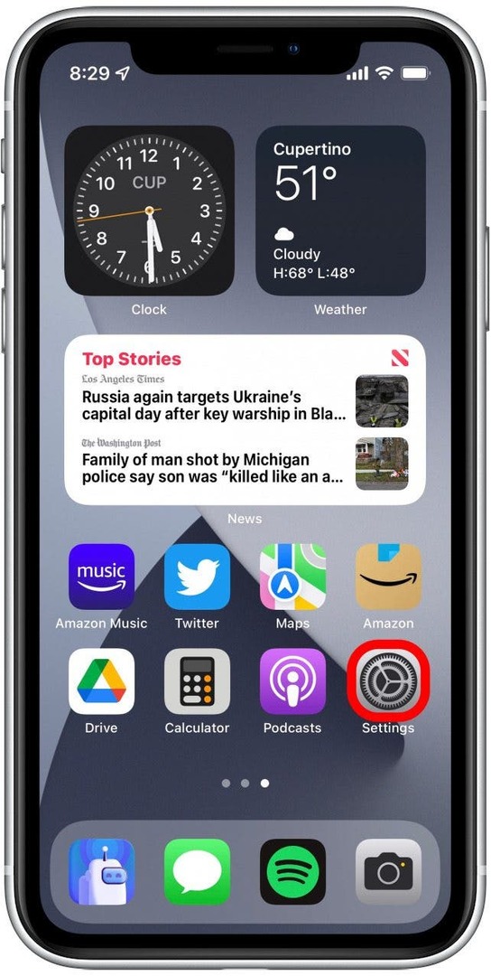 Відкрийте програму Налаштування на своєму iPhone.