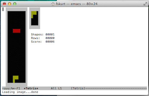 Tetris terminālis Mac