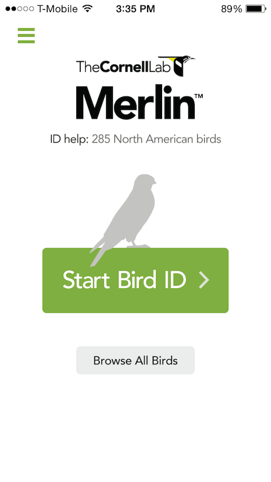 εφαρμογή ταυτότητας πουλιών