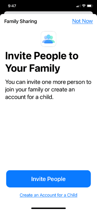 Invite a personas a su familia