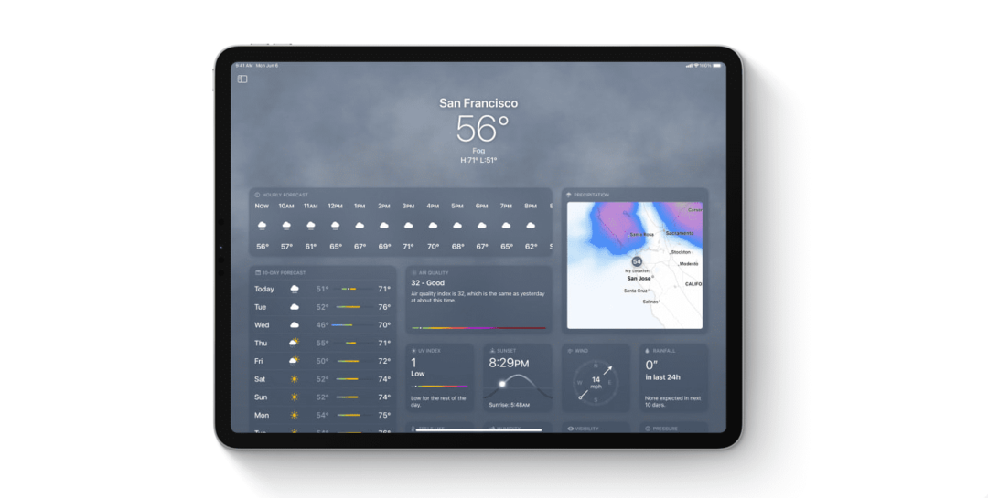 App Meteo su iPadOS 16