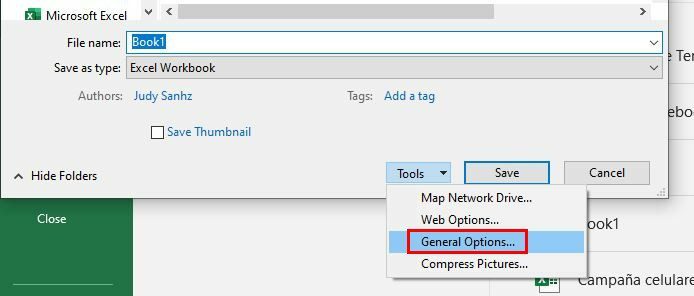 Excel Allmänna alternativ