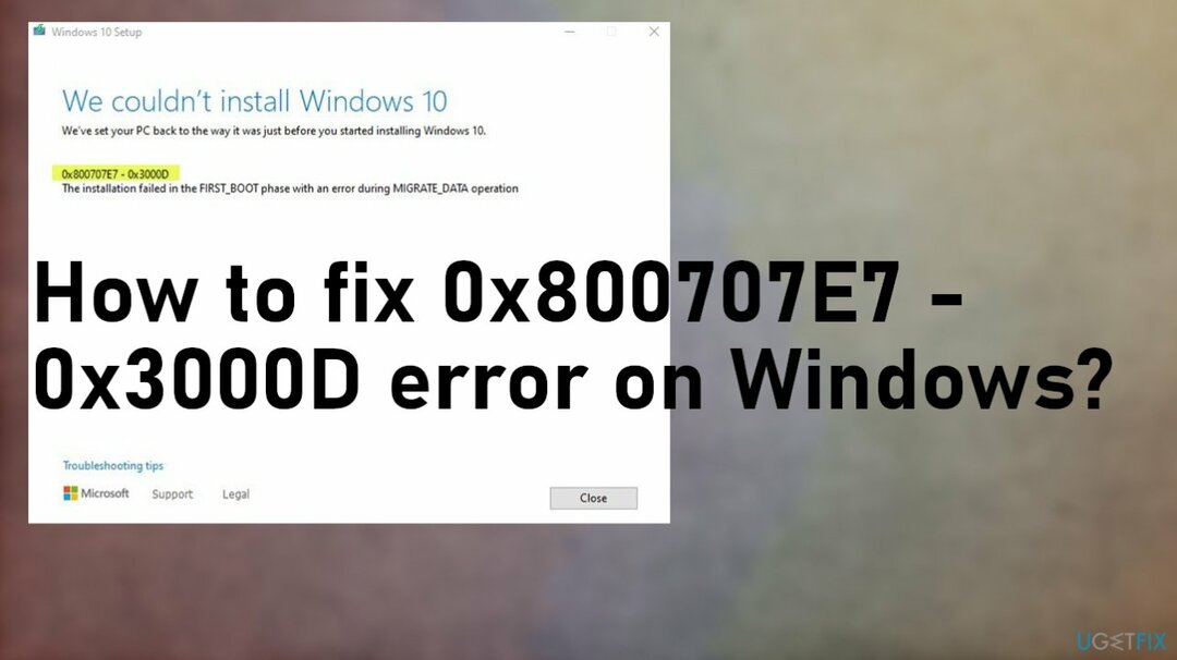 0x800707E7 – 0x3000D klaida
