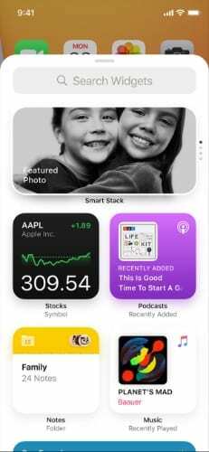 Galería de widgets en iOS 14