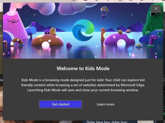 Bienvenido a Kids Mode Edge
