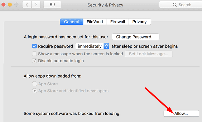 macbook-säkerhet-och-integritetssystem-programvara-blockerad