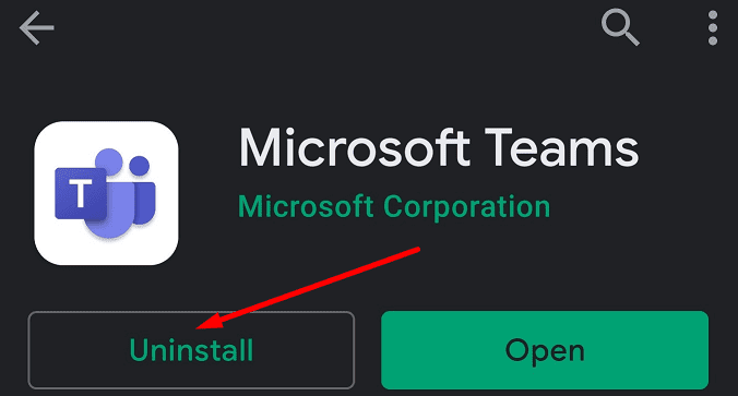 odstranite aplikacijo microsoft teams