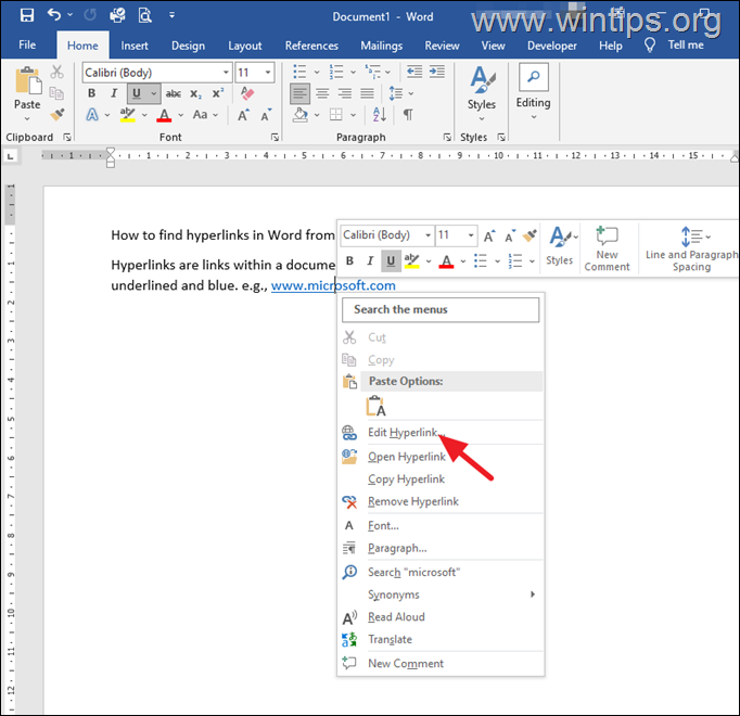 Comment modifier les liens hypertexte dans Word