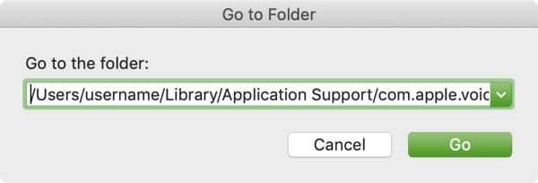 Отидете в папка за гласови бележки Mac