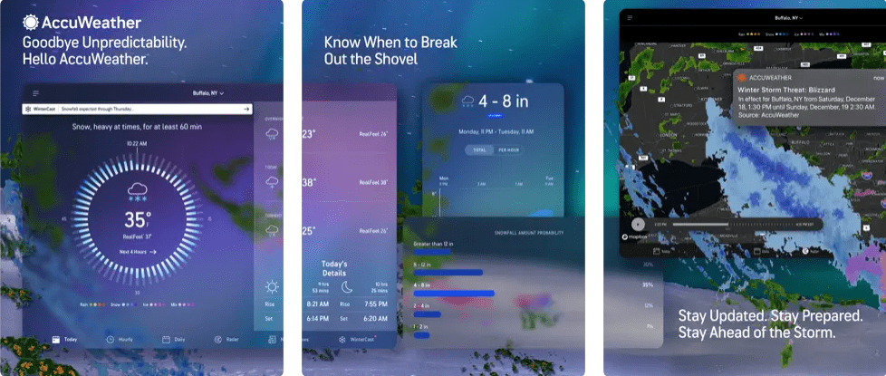 Parhaat sääsovellukset iPad AccuWeather -säähälytyksille