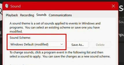 Sound Scheme Windows 11'i Devre Dışı Bırakma