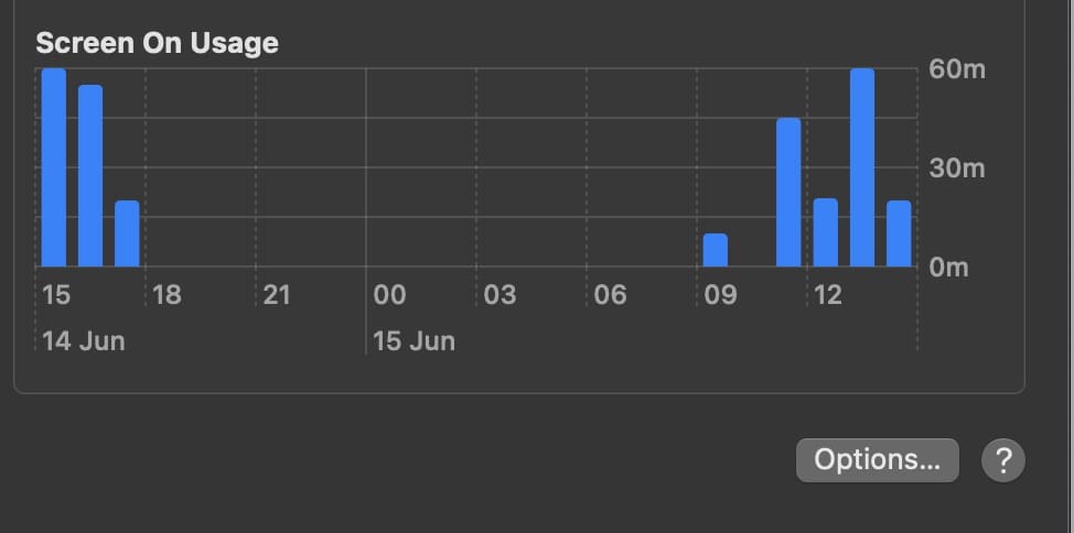 Wählen Sie auf dem Mac das Optionssymbol aus