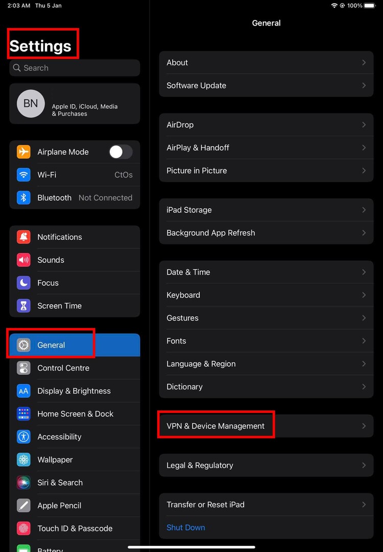 Supprimer la version bêta de l'iPadOS