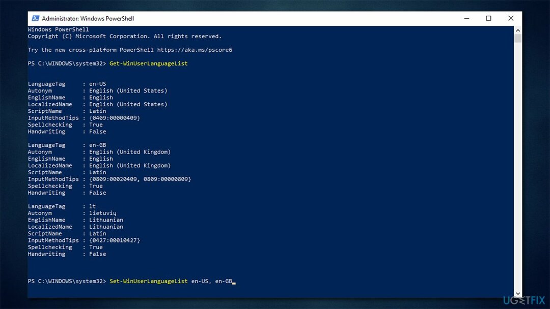 Gunakan perintah PowerShell 2