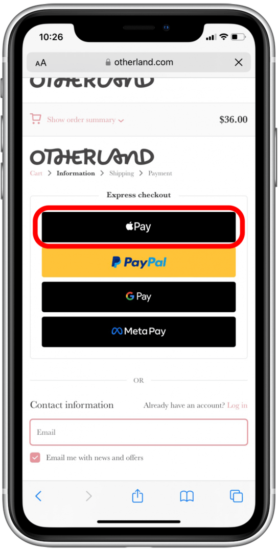 Hoe Apple Pay op Safari te gebruiken in de online winkel