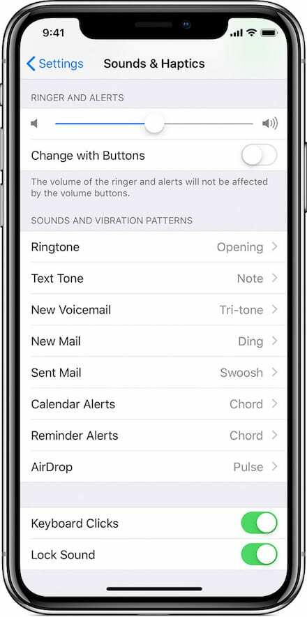 Zvuky a haptika iOS 12