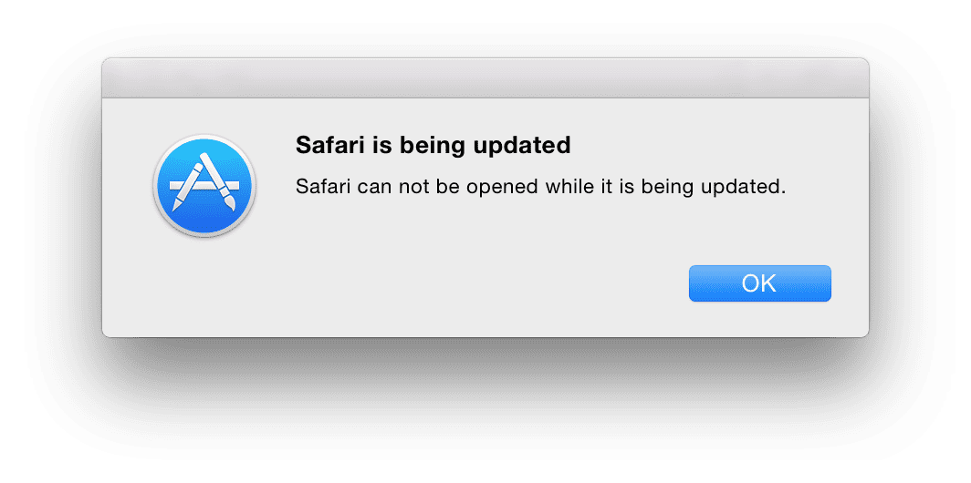 Safari este în curs de actualizare mesaj, cum se remediază