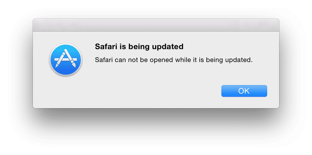 Safari bliver opdateret Besked, hvordan man løser problemet