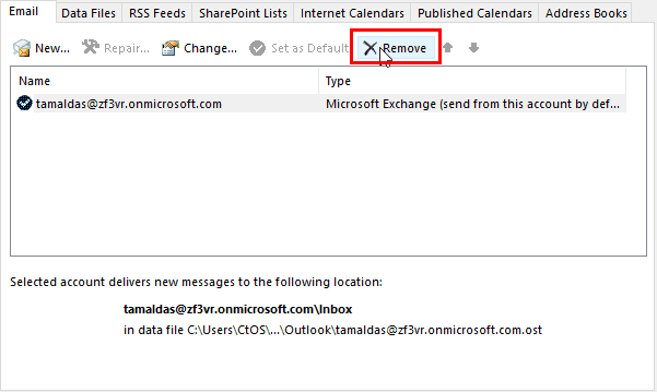 Ta bort ett e-postmeddelande från Outlook