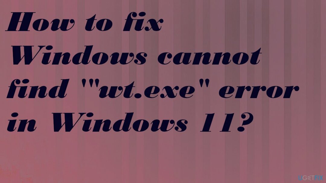 Windows wt.exe fehlt