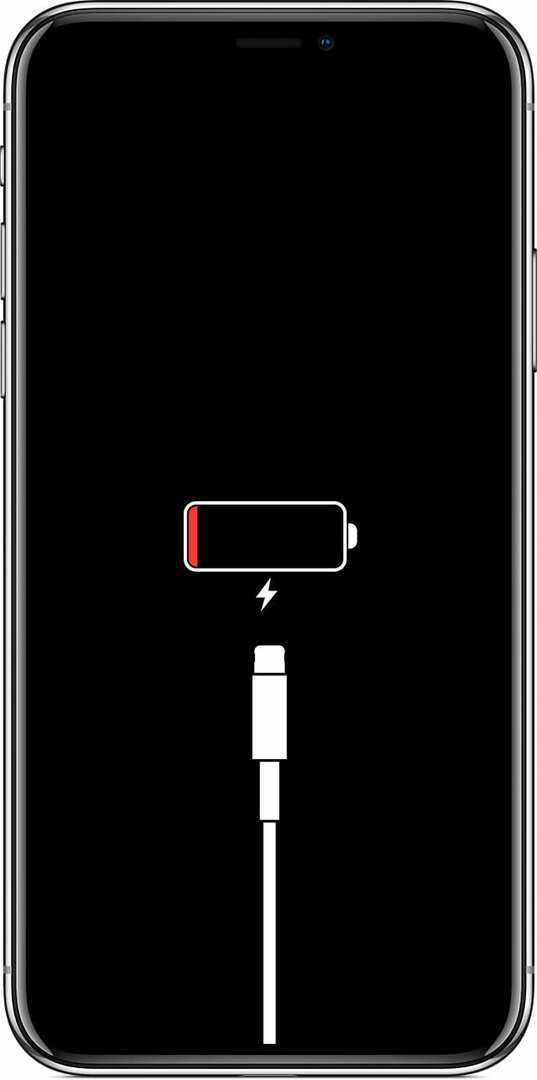 iPhone показывает экран с низким энергопотреблением