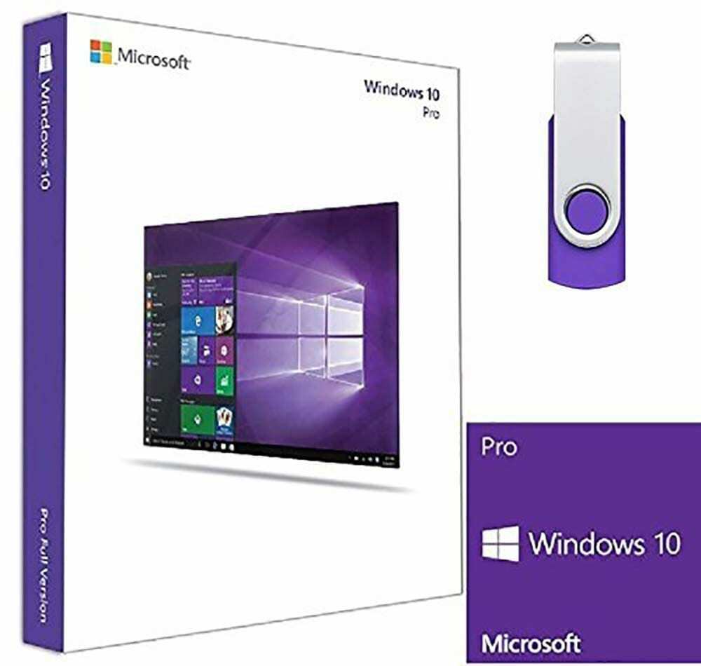 Windows 10 Pro ინგლისური USB ფლეშ დრაივი 3264 ბიტიანი
