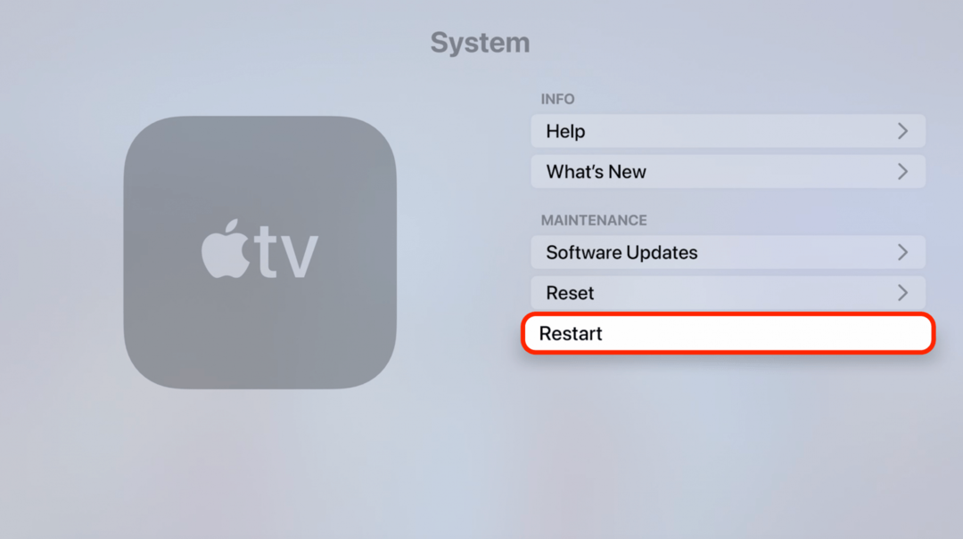 Restartujte Apple TV.