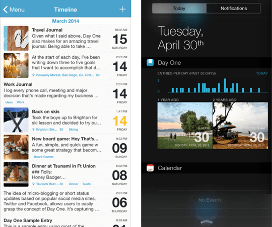 Widget Centro notifiche iOS - Primo giorno