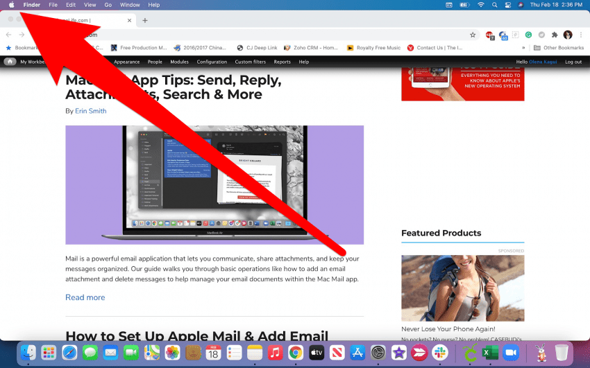 „Mac“ kompiuteryje spustelėkite „Apple“ piktogramą