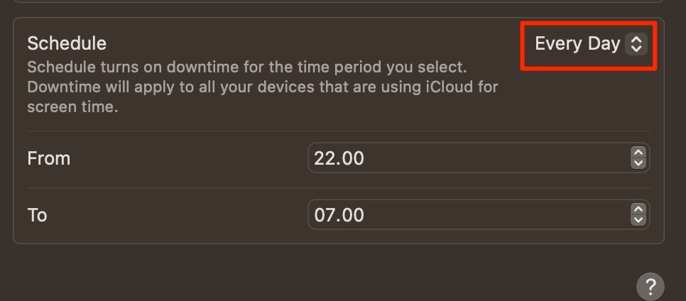Cambiar la configuración de tiempo de inactividad personalizado Captura de pantalla