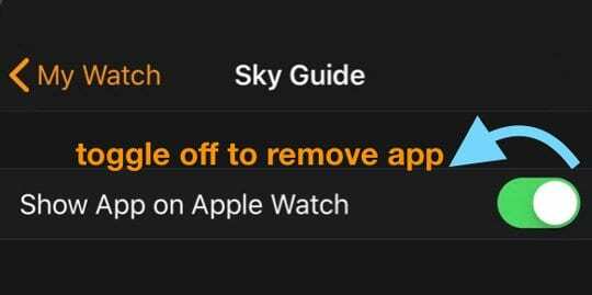 удалить приложение с Apple Watch