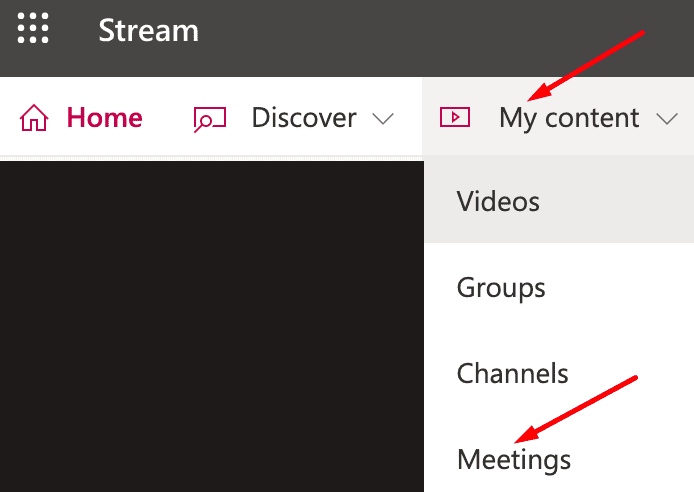 Microsoft streame meine Content-Meetings