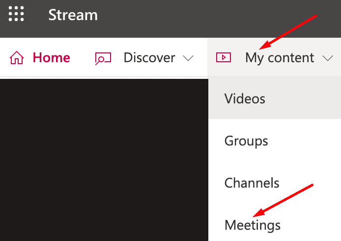 microsoft stream mijn inhoudsvergaderingen