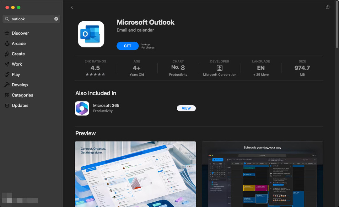 Uus Outlook for Mac App Store'is