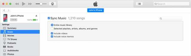 sincronizza la musica di iPhone con iTunes