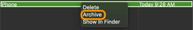 možnosti archivácie pre zálohovanie iPhone v iTunes