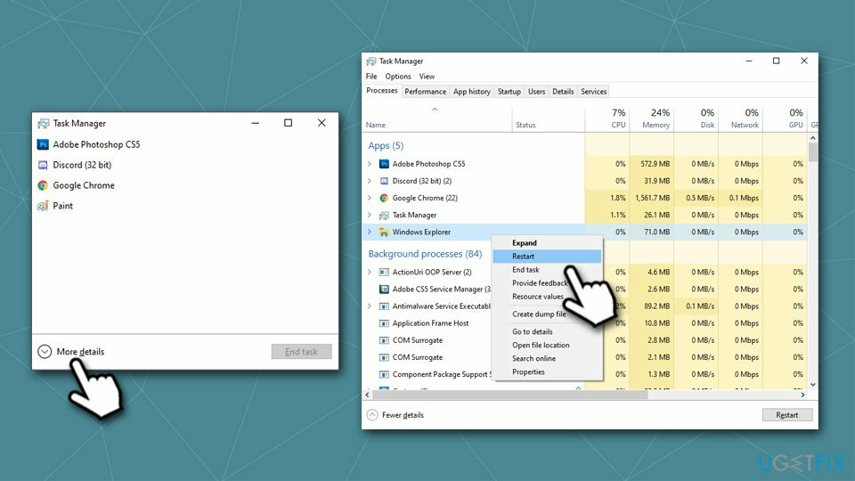 Ponovno pokrenite File Explorer