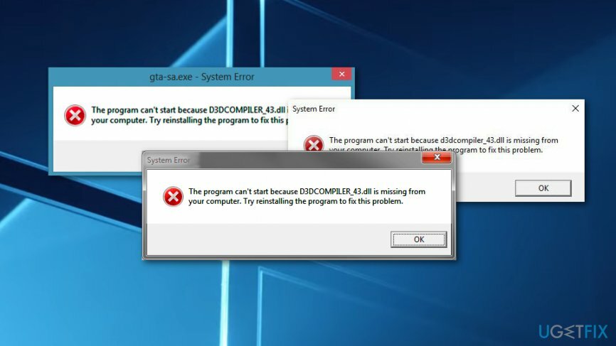 memperbaiki D3DCompiler_43.dll adalah kesalahan yang hilang