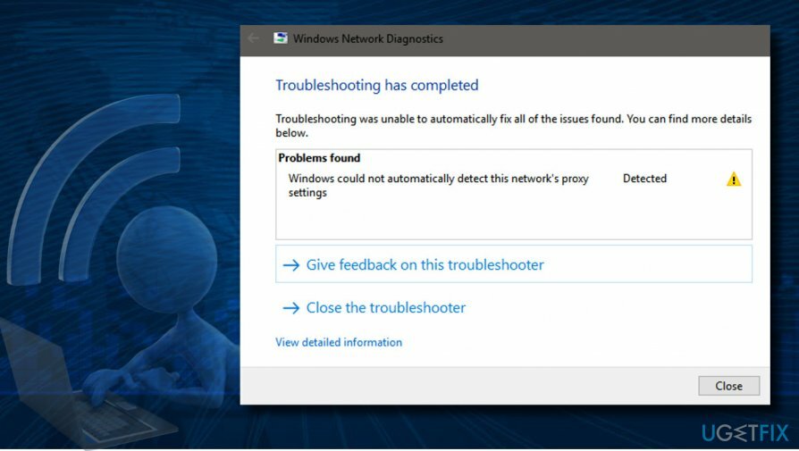 " Windows konnte die Proxy-Einstellungen dieses Netzwerks nicht automatisch erkennen" Fehler