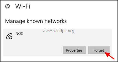 uitați de rețeaua wireless Windows 10