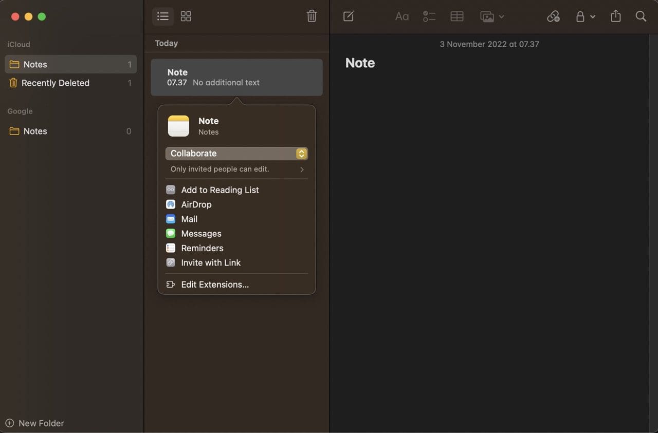 צילום מסך המראה כיצד לשתף פעולה בהודעות ב-iPad