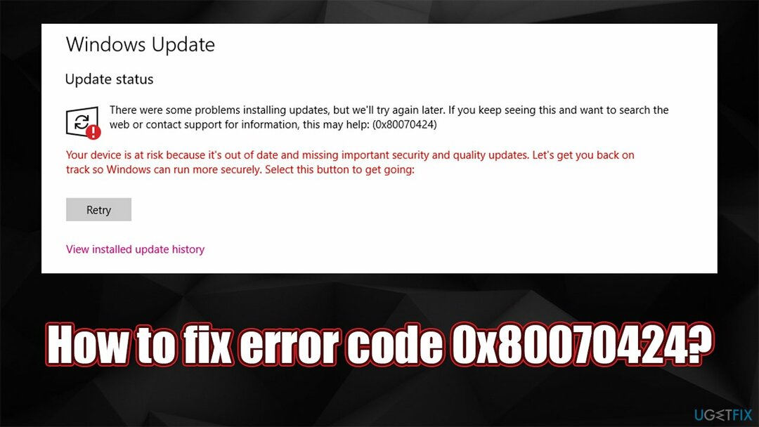 Como corrigir o código de erro 0x80070424 no Windows?