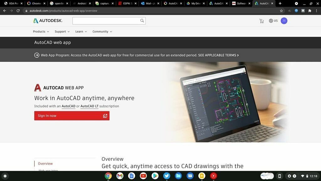 respingo de aplicativo da web auto cad