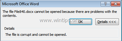 Файл Word пошкоджений і його неможливо відкрити