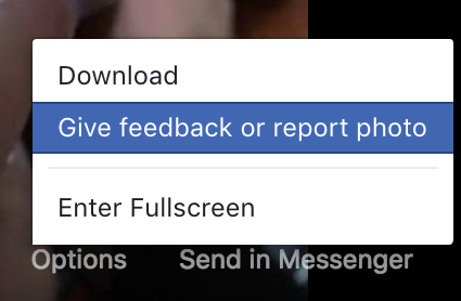 Finestra di feedback di Facebook